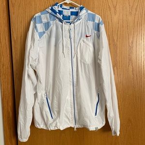 Men’s Nike White and Blue Lightweight Zip Jacket